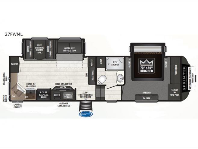 NEW 2020 KEYSTONE RV SPRINTER floorplan