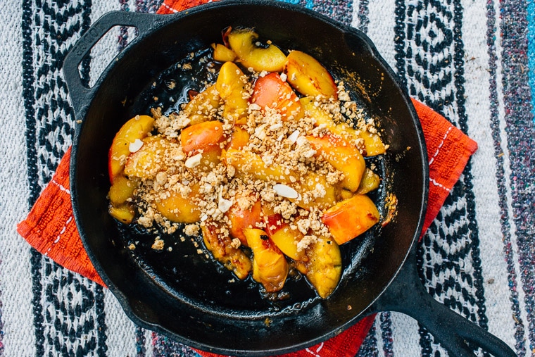 Campfire-Peach-Cobbler-with-Brown-Sugar-Bourbon-Sauce