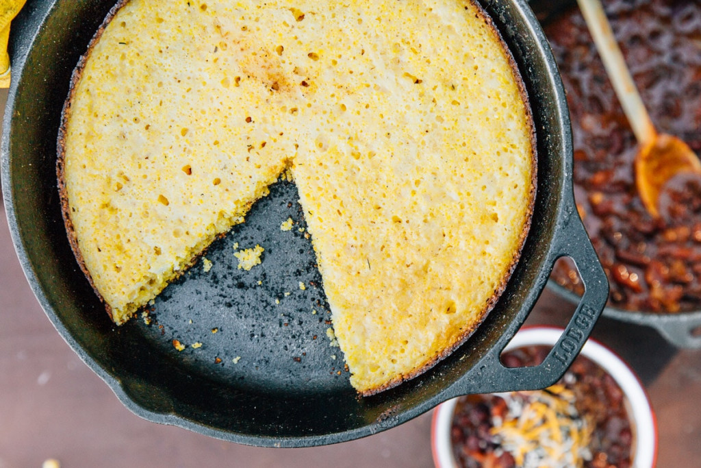 cast-iron-skillet-campfire-cornbread-8